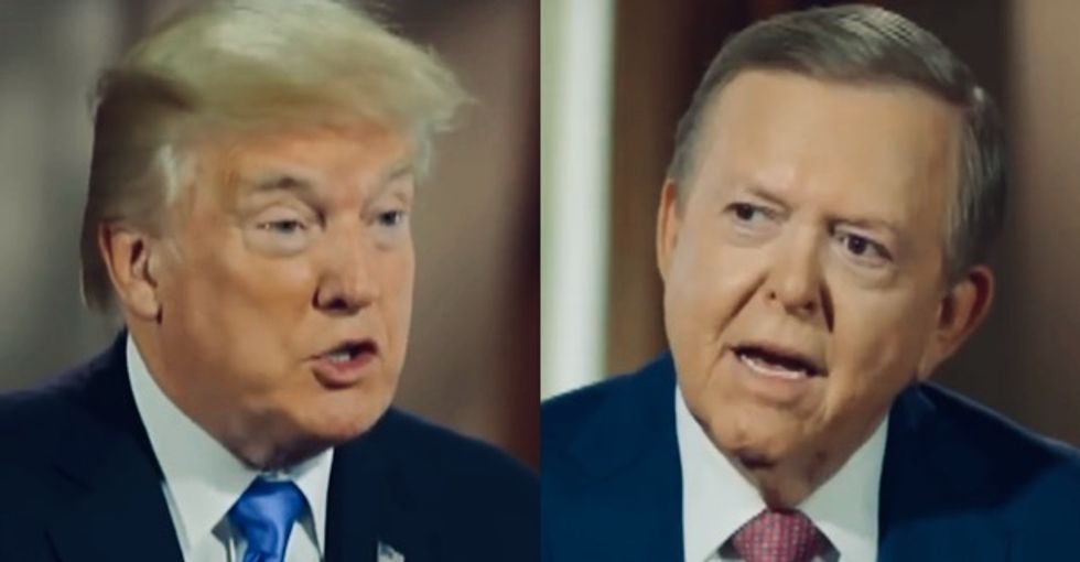 WATCH: Trump autographed yesterday's stock market chart that rose 1000 points during his speech and sent it to Lou Dobbs