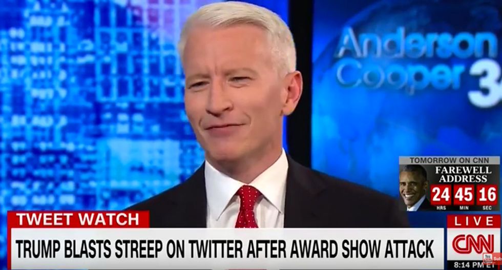 Watch Anderson Cooper ridicule Trump for tweeting Meryl Streep is 'overrated'