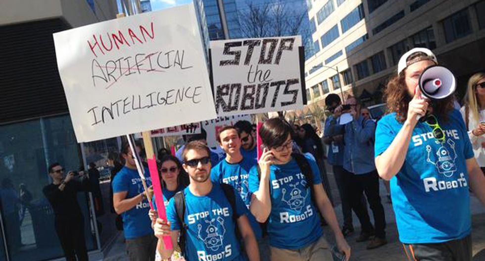 Anti-robot protesters descend upon SXSW: 'It's about morality in computing'