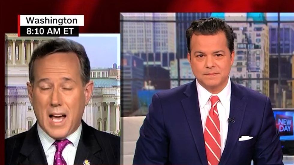 Rick Santorum bumbles through defense of Trump campaign -- then admits taking dirt from Russia is wrong