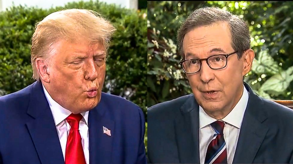'I don't think I'm fake news': Chris Wallace fact checks Trump as he melts down over COVID death rate
