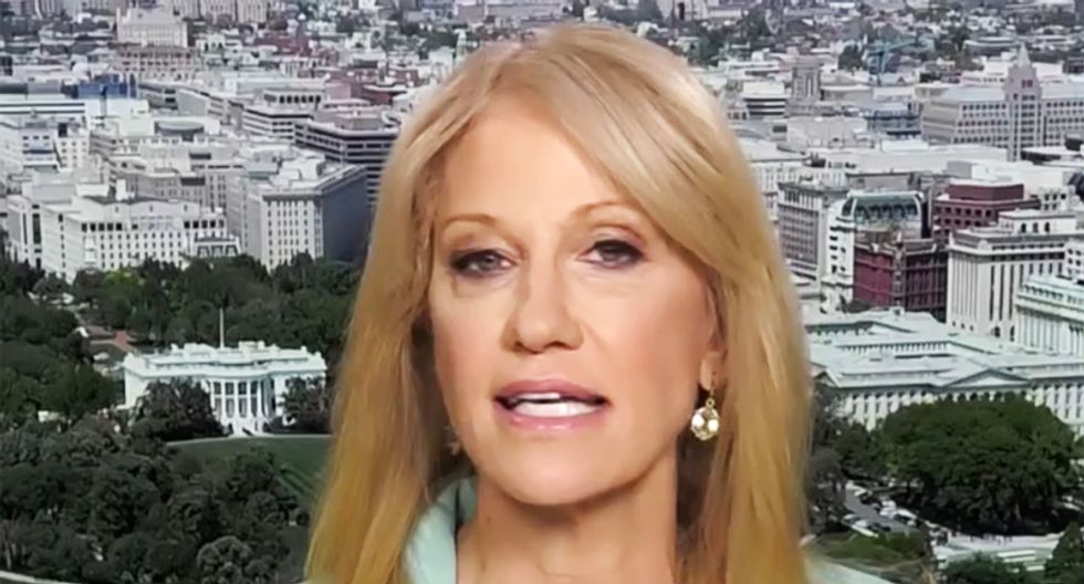 Kellyanne Conway goes on unstoppable manic rant about Joe Biden when confronted with Trump's Charlottesvile comments