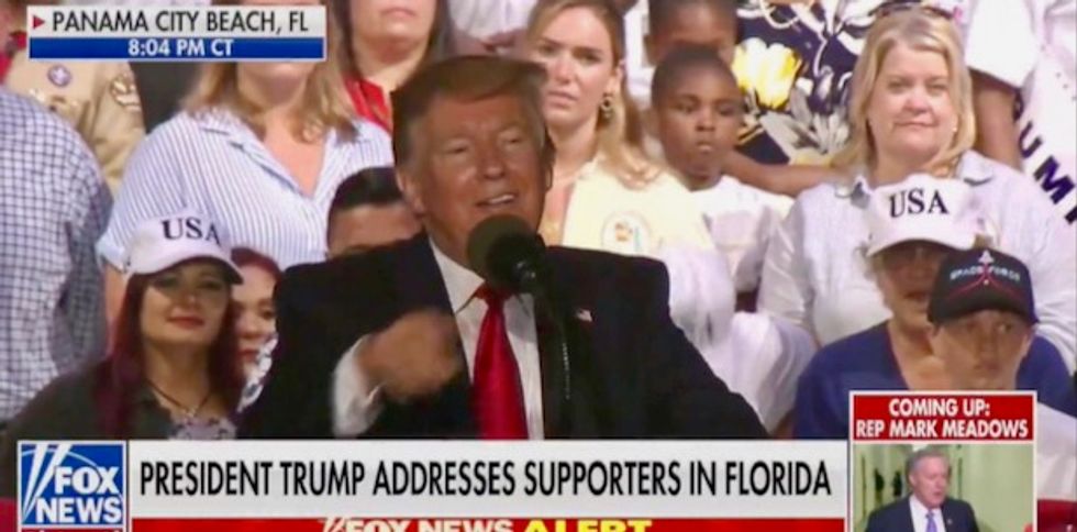 WATCH: Trump laughs, jokes after supporter calls for shooting migrants