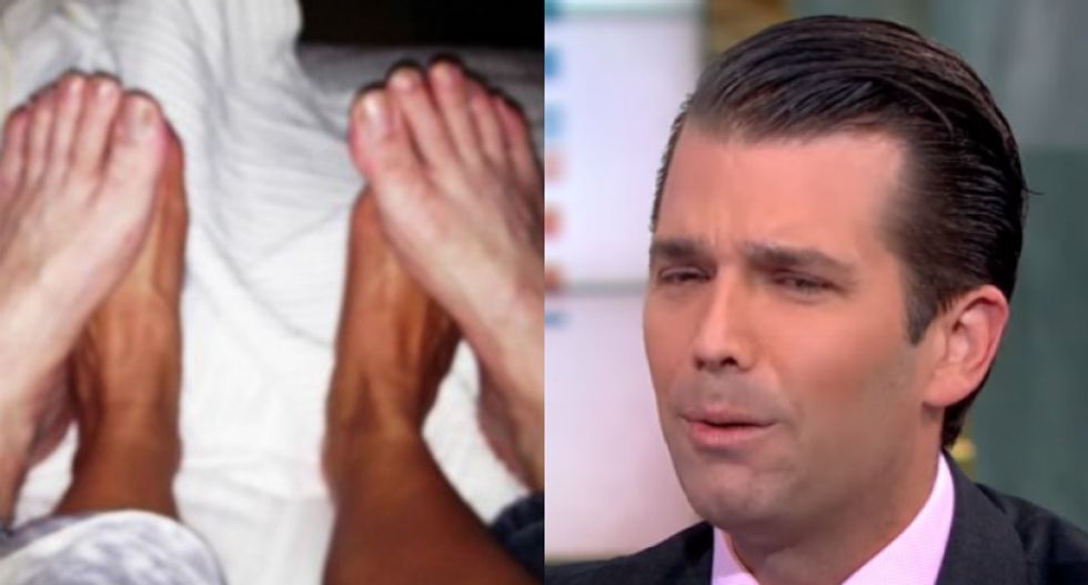 This weird new conspiracy theory touts a foot photo as proof of Don Jr.'s affair with Aubrey O’Day