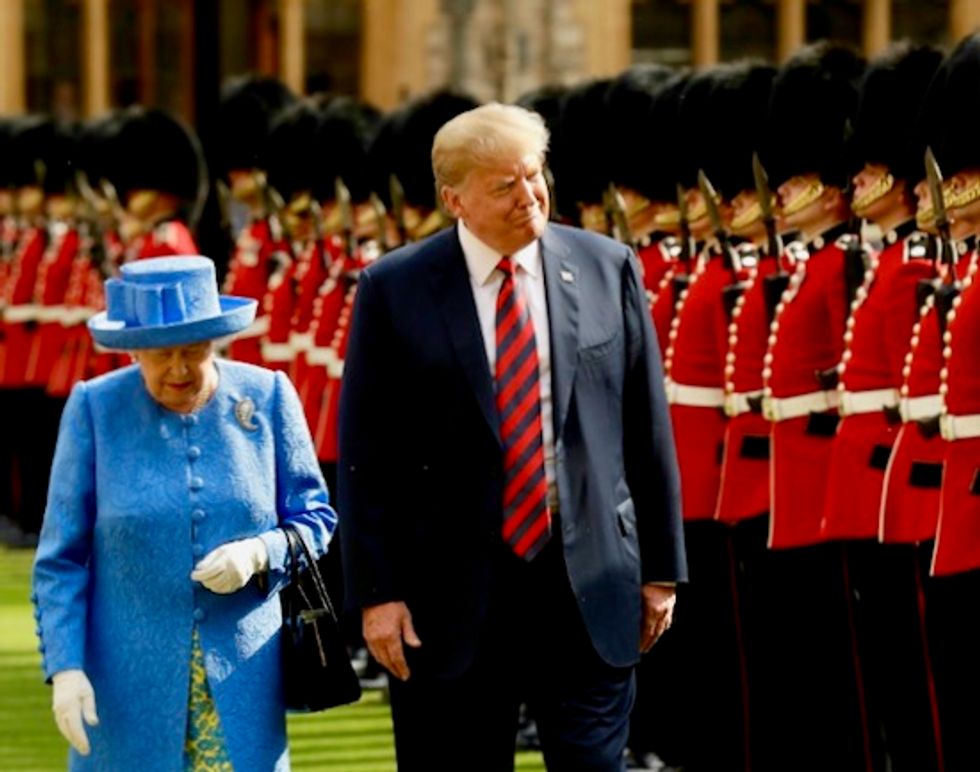 First the emperor, now the queen: Trump revels in royal splendor