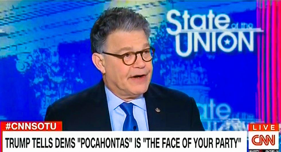 Al Franken to Dem senators: Call Trump 'racist' to his face for Elizabeth Warren 'Pocahontas' slur