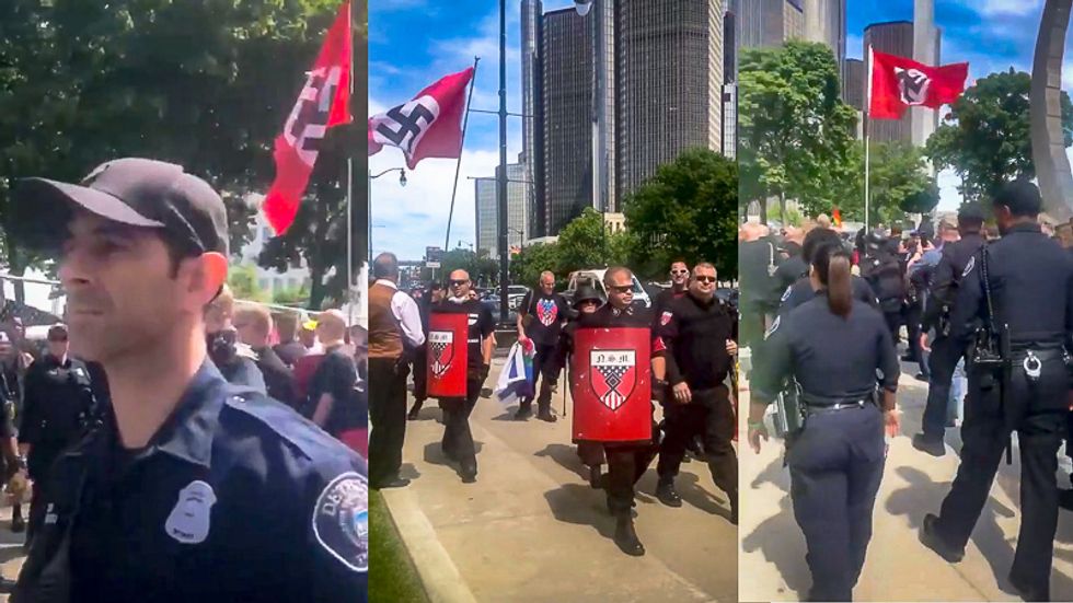 'Our police are protecting Nazis': Detroit cops criticized for 'marching' with Nazis at Pride event