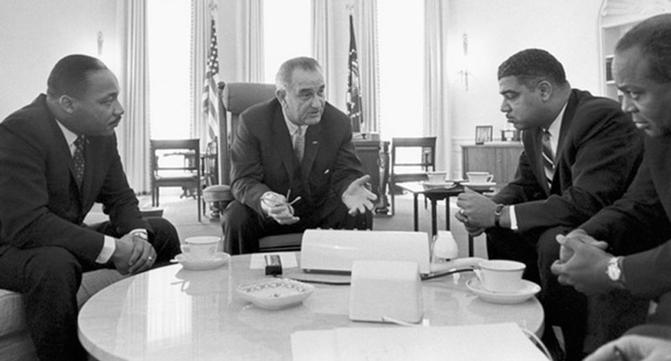 This is what Lyndon B. Johnson did when he heard that Martin Luther King Jr. had been killed