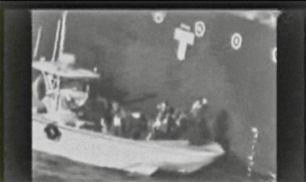 US releases grainy video of 'Iran forces' next to tanker