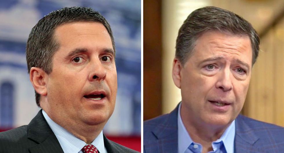 WATCH: Devin Nunes tells Sean Hannity the Russians 'could have information on Comey'