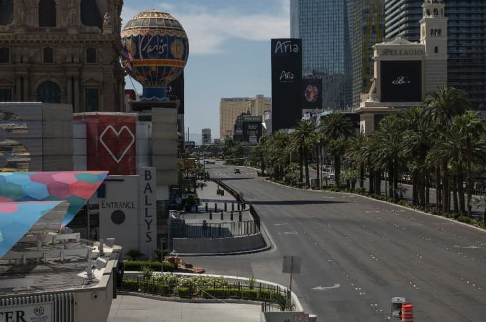 Empty Las Vegas Strip counts losses as locals venture out