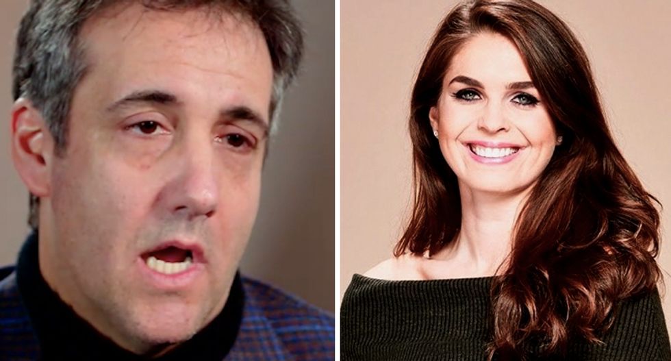 'Keep praying!' Hope Hicks texted Michael Cohen to ask God to make the porn star payoff scandal go away