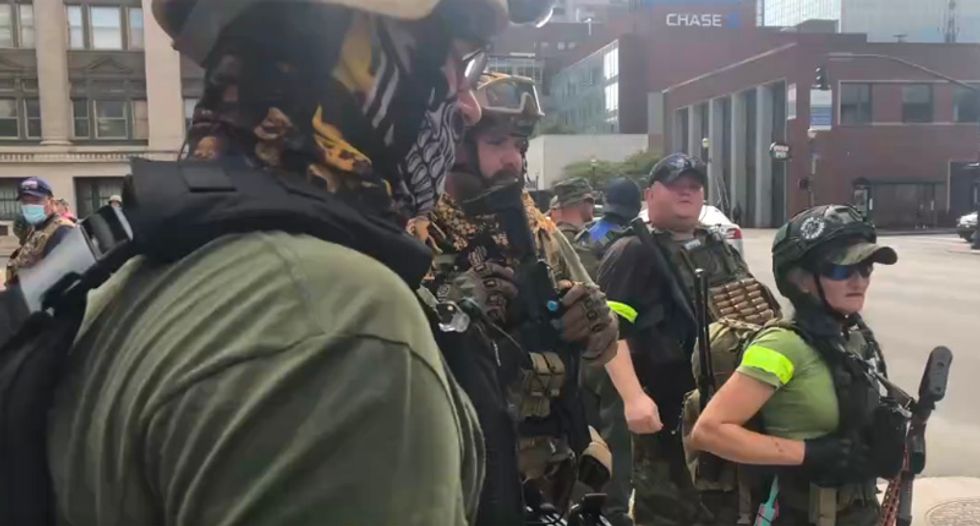 'Multiple victims' reported shot as armed militias face off at Louisville police brutality protest