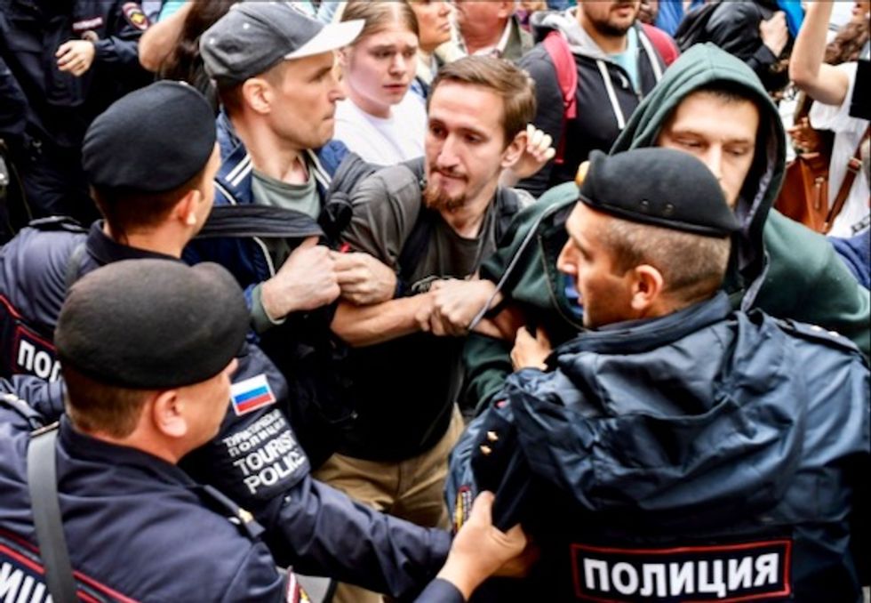 Dozens arrested at Moscow protest after opposition crackdown