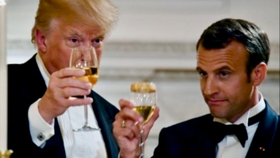 Trump suggests hitting France with 100 percent tariff on wine over dispute with Macron