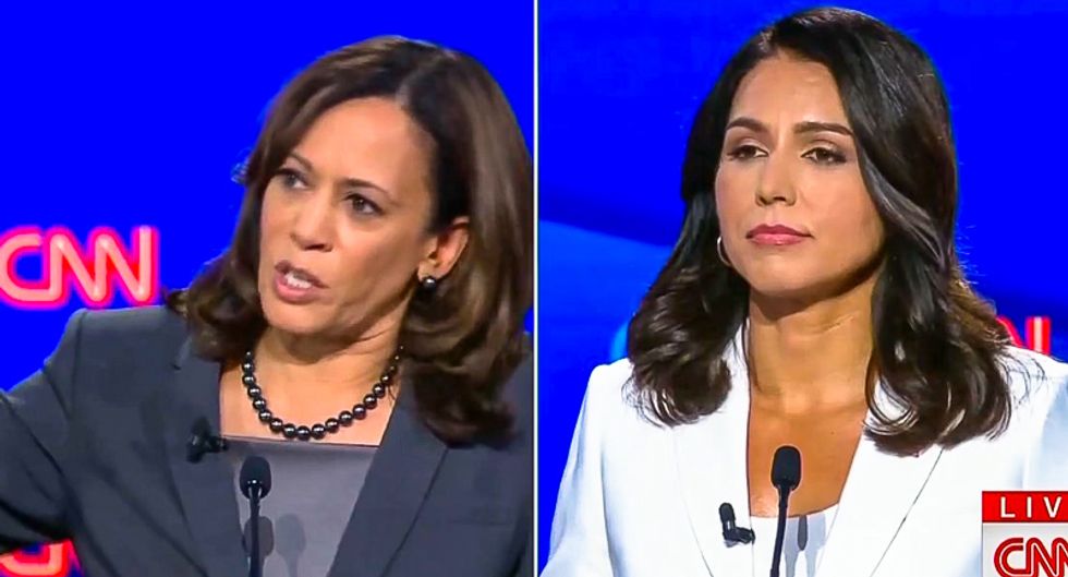 ‘Fancy speeches’: Kamala Harris and Tulsi Gabbard clash at debate over marijuana and the death penalty