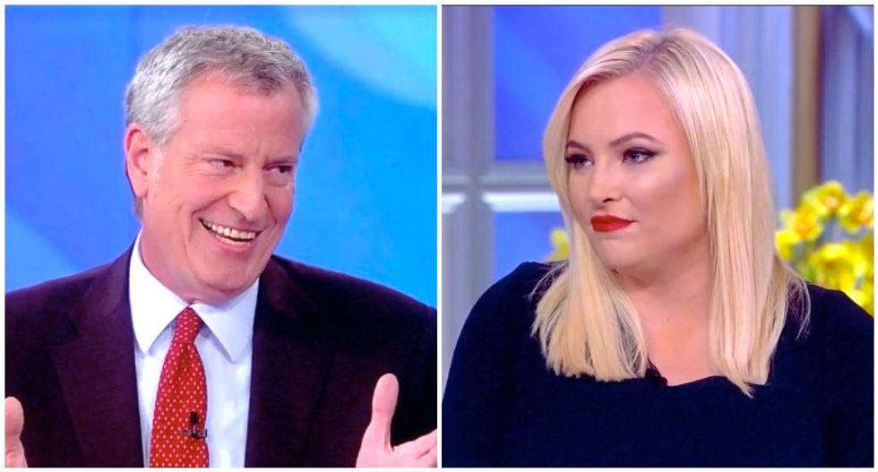 The View’s audience howls in laughter after Bill de Blasio easily brushes back Meghan McCain’s attack