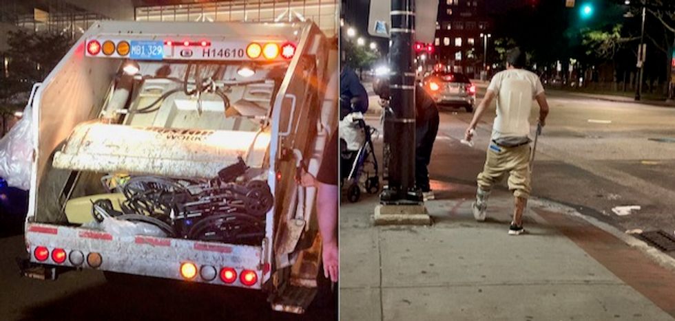 'Heartbreaking' scene on Boston streets as police destroy wheelchairs belonging to homeless residents