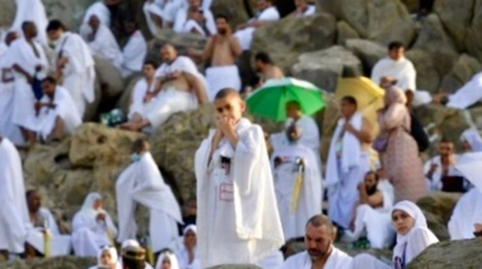 Two million Muslim hajj pilgrims scale Mount Arafat