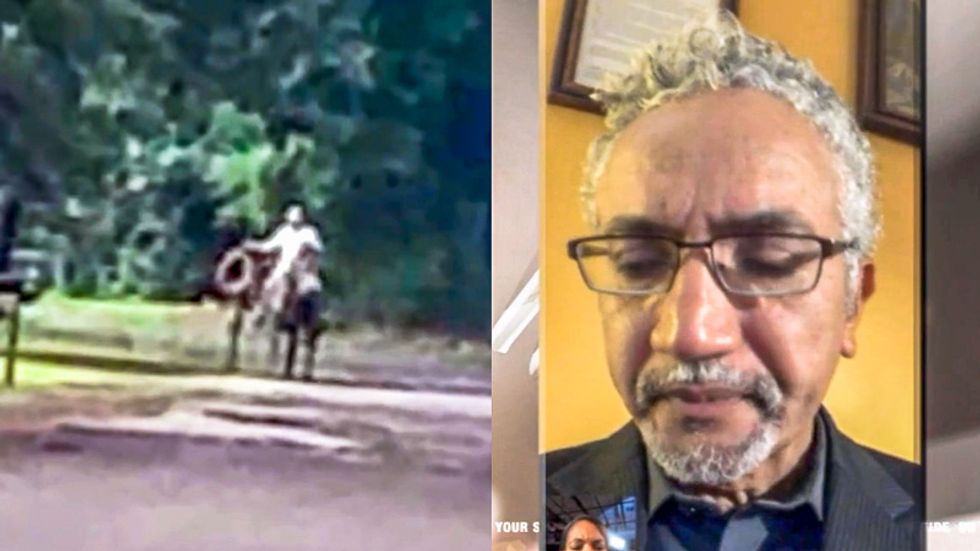 WATCH: Black father breaks down in tears after white man on horseback warns 'these are Texas roads'