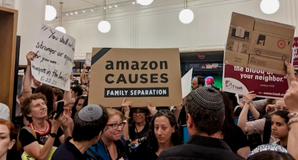 'We will fight': Over 40 arrested as Jewish activists and allies confront Amazon for profiting off ICE terror