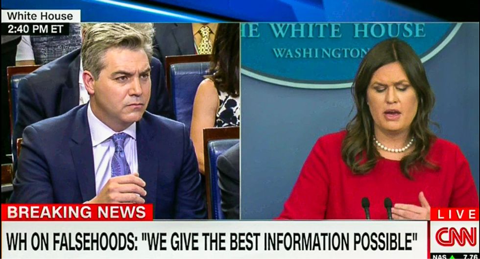 'Were you lying to us?' Reporters grill Sanders over Stormy -- but she says lies were the 'best information'