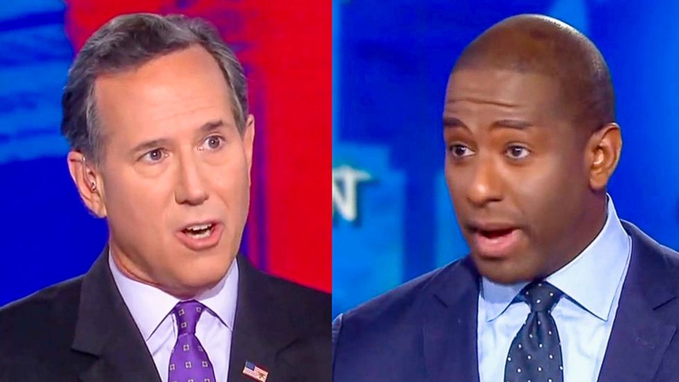 'That is ridiculous': Andrew Gillum obliterates Santorum for claiming guns aren't 'problem' in mass shootings