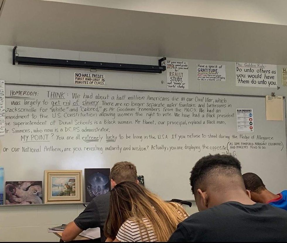 Florida teacher removed after bizarre rant about students not standing for the pledge