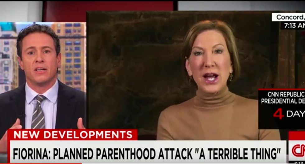WATCH: Carly Fiorina snarls at CNN host after he confronts her over Planned Parenthood smears