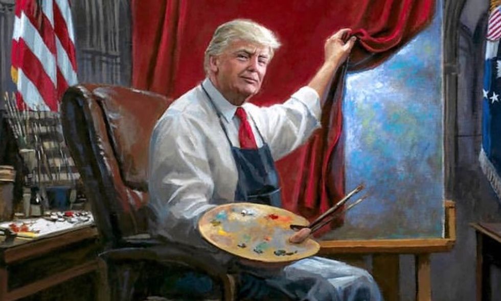 Trump-worshipping artist unveils insanely disturbing new painting -- and the internet is having a field day