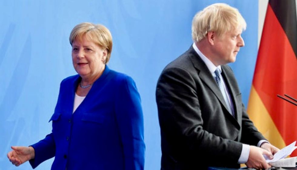Boris Johnson rejects 'backstop' Brexit deal at meeting with Merkel