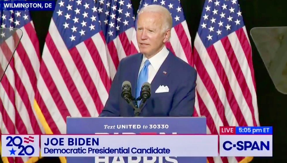 Joe Biden and Kamala Harris deliver uplifting speeches in first joint appearance – and slam ‘whining’ and ‘failed’ Trump (video)