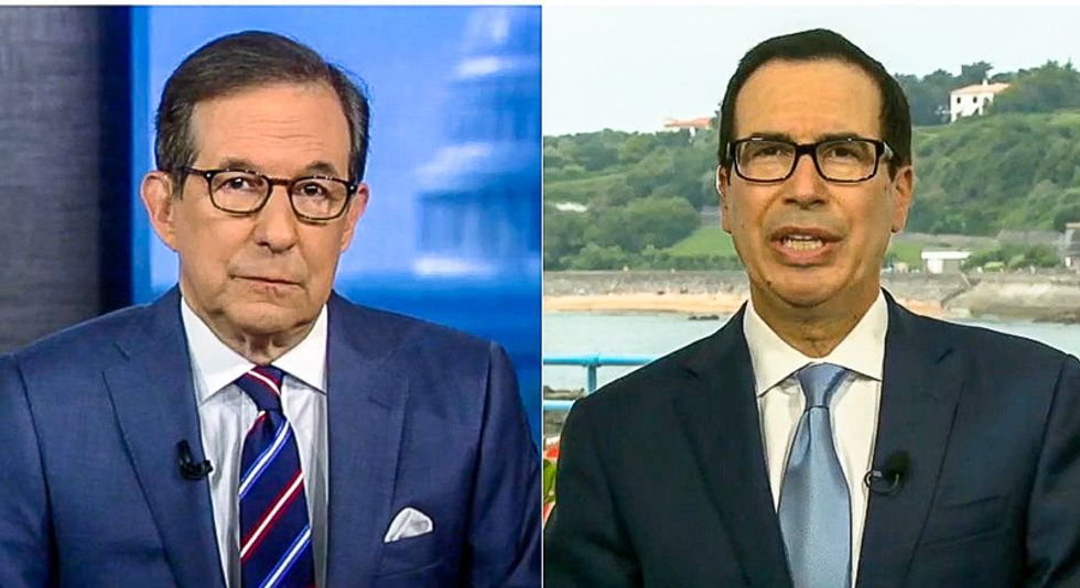 'Businesses are booming': Steve Mnuchin brags to Chris Wallace about spending by panicked consumers