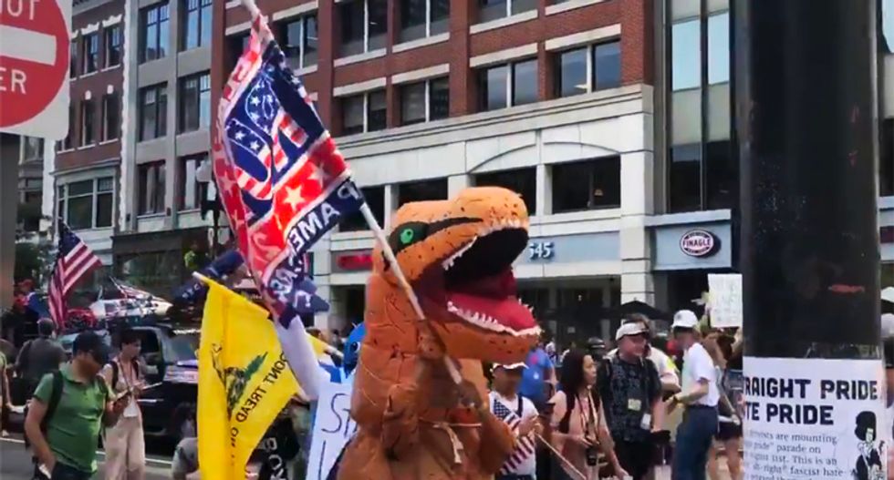 Boston 'Straight Pride' marchers overwhelmed by mockery, dancing counter-protesters and 'Boston hates you' chants