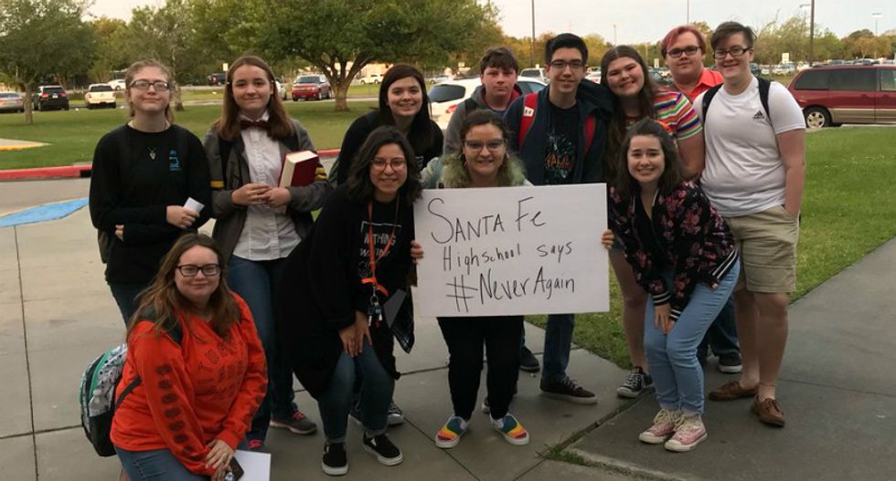 Internet grieves over 'devastating' photo of Santa Fe High students protesting gun violence weeks before shooting