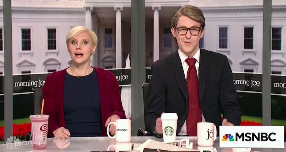 'Mika has added two new exasperated groans to repertoire': Watch SNL's dead-on Morning Joe sketch