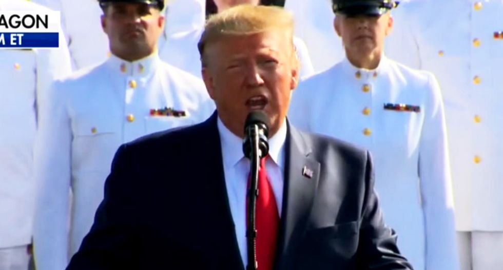 Outrage erupts as 'lying buffoon' Trump turns Pentagon 9/11 commemoration 'into an infomercial about himself'