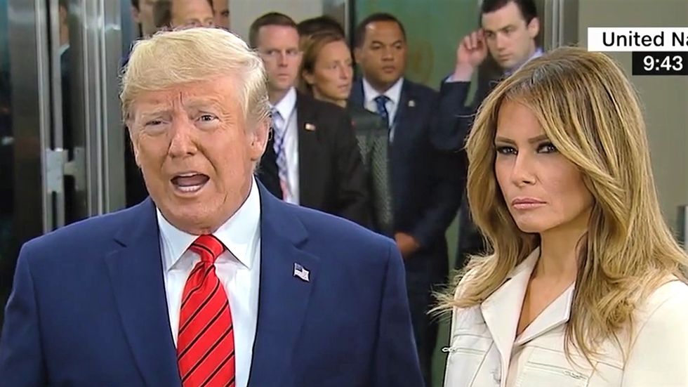 Trump explodes with lies after being asked about impeachment -- and immediately lies again about leading in 2020 polls
