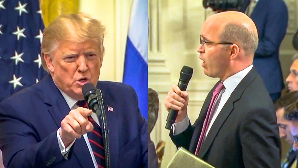 'Are you talking to me?': Trump freaks out at reporter for asking about Biden smear three times in a row