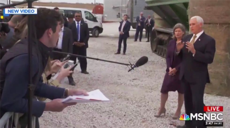 Mike Pence sputters and dodges as a reporter grills him on his knowledge of a Ukraine quid pro quo