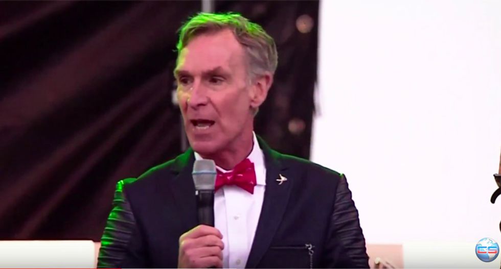 'Save the world!': Watch Bill Nye's barn burner speech in pouring rain at DC March for Science rally