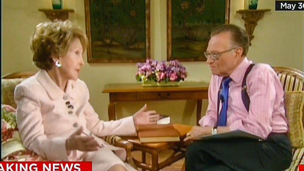 Before dying, Nancy Reagan told Larry King she was 'very upset' about the 2016 campaign