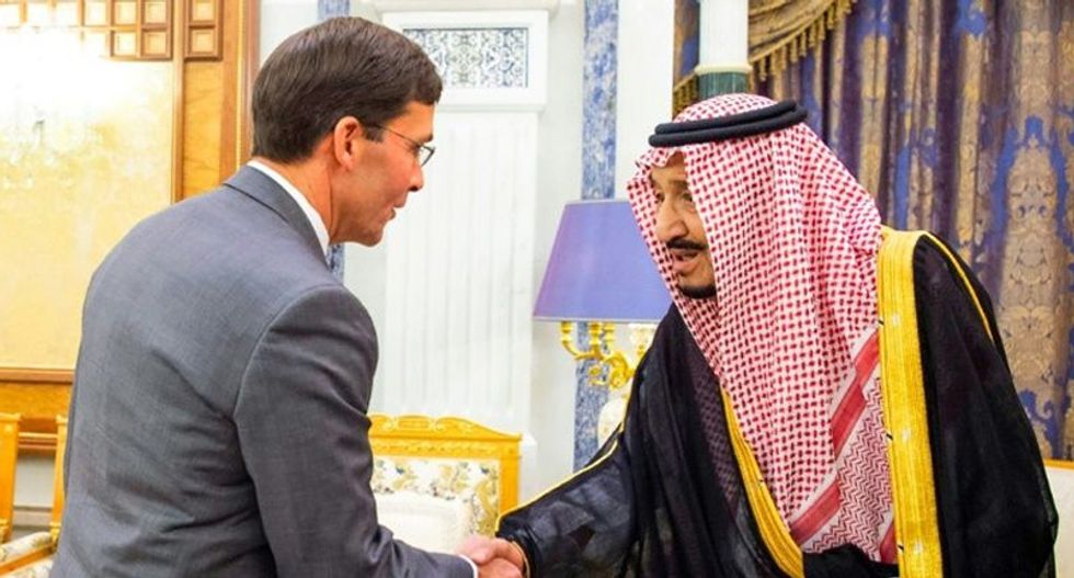 Trump's Pentagon chief meets Saudi king after troop deployment