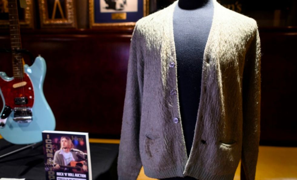 Kurt Cobain's cigarette-burned sweater sells for $334,000