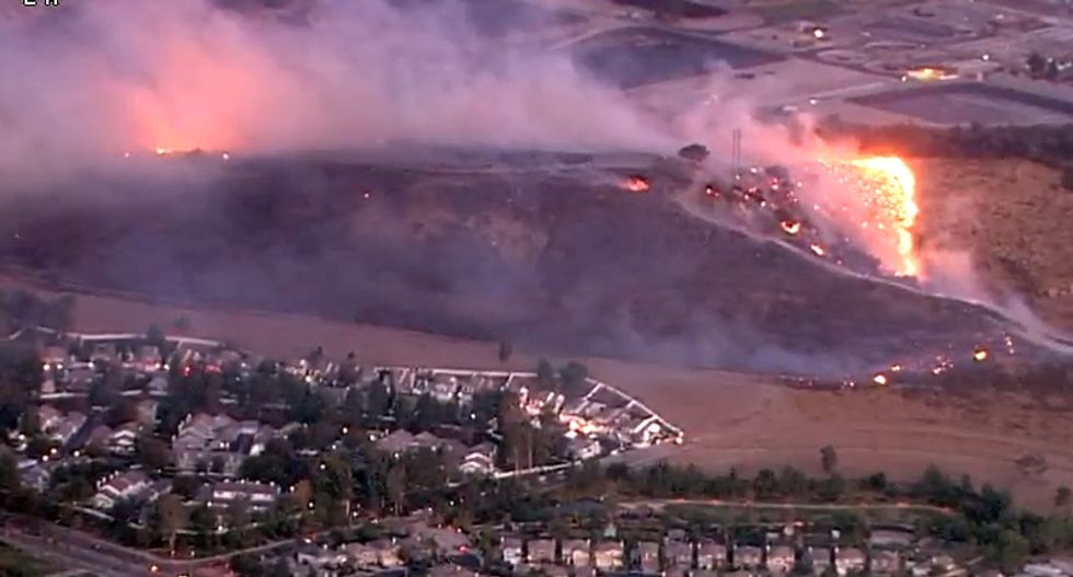 LIVE VIDEO: Firefighters in southern California battle fast-moving blaze near Ronald Reagan Library