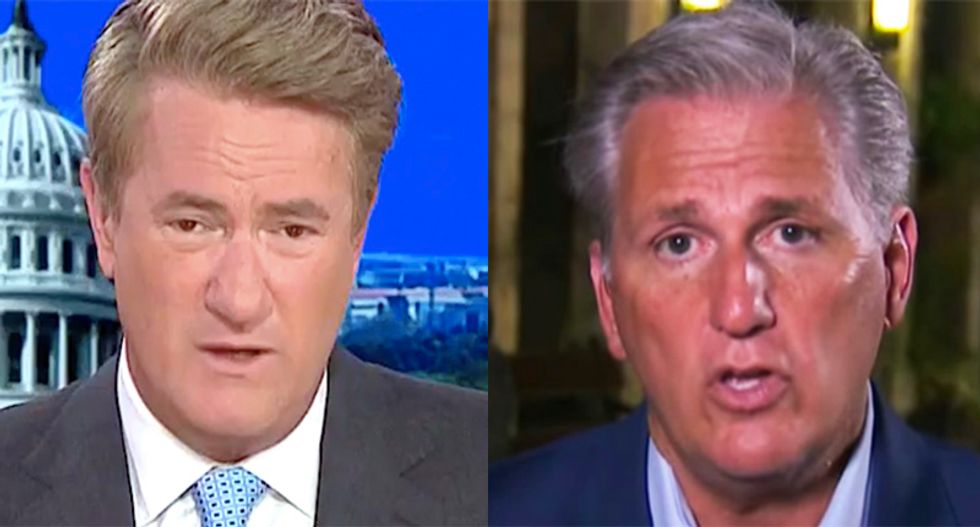 MSNBC's Joe Scarborough tosses Kevin McCarthy's words back in his face after he rails against Trump's impeachment