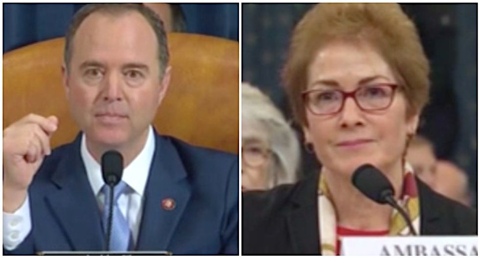 'Witness intimidation in real time': Schiff and Yovanovitch respond to Trump moments after he launches Twitter attacks