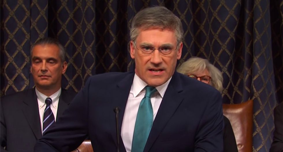 SNL mocks 'boring' impeachment hearings with overly dramatic version featuring Jon Hamm as a feisty Bill Taylor