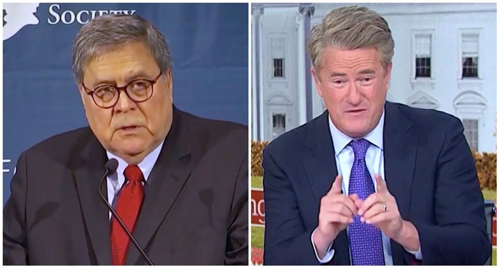 'He's just a liar': MSNBC's Morning Joe bodyslams Bill Barr's 'outrageous' speech attacking Democrats