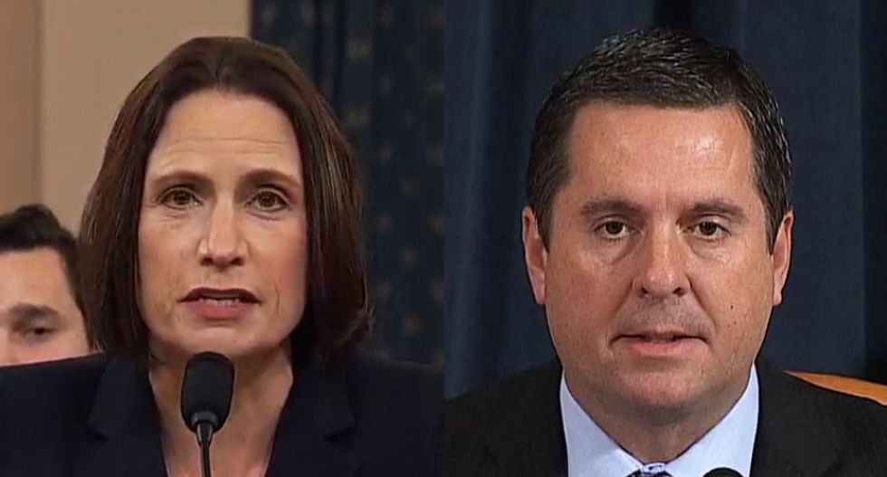 Viewers astonished as Fiona Hill rips apart the falsehoods spread by ‘bloody nitwit’ Devin Nunes on live TV